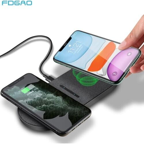 FDGAO 20W 2 in 1 Qi Fast Wireless Charger Pad For iPhone 11 XS XR X 8 AirPods Pro Dual Charge Dock Station For Samsung S20 S10