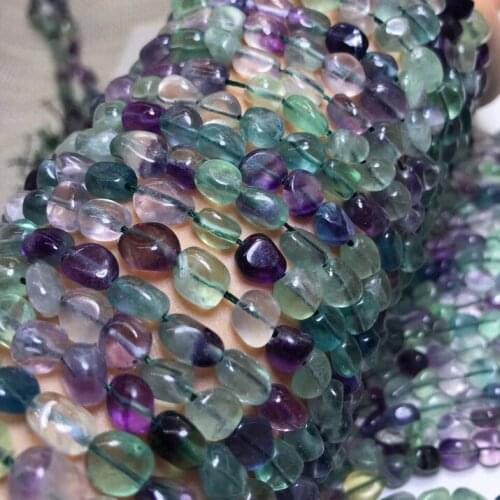 Natural colorful fluorite irregular Beads stone 6-8mm Loose green Perle for jewelry making bracelet necklace needlework