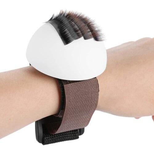 Holder For Eyelash Extension Round Pallet Russian Volume False Lash Stand Acrylic Lash Egg with Wrist Portable Grafted Lash Tool