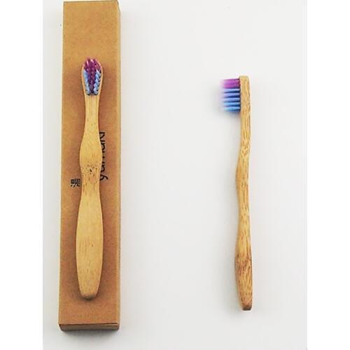 50 Pcs/lot Child Colorful Bristle Crown Environmentally Wood Toothbrush Bamboo Toothbrush Soft-Bristle Capitellum Bamboo Fibre