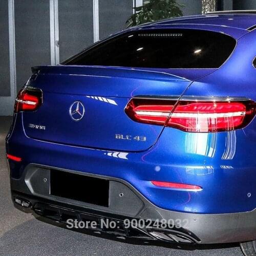 For Mercedes GLC Class Coupe GLC300 GLC250 ABS Plastic Unpainted Color Rear Roof Spoiler Wing Trunk Lip Boot Cover Car Styling