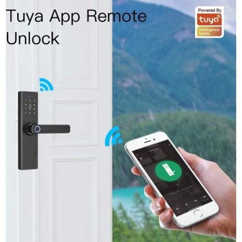Tuya WiFi Multiple Unlocking Fingerprint Lock Security Intelligent Smart Lock With Smart Life Password RF ID Door Lock
