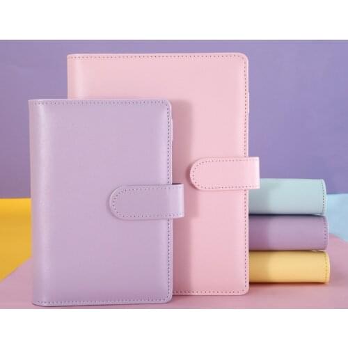 2021 Diary Colorful A5/A6 PU Macaroon Loose-Leaf Cover Binder Dairy Notebooks Hard Cover Refill Journal Travelers Leather Noteb