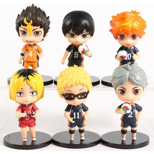 Anime Haikyuu Figure Toys Volleyball Hinata Shoyo Oikawa Toru Kozume Kenma Kageyama Tobio Figurine Model Dolls Set of 6