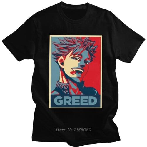 Seven Deadly Sins T Shirts for Men Pre-shrunk Cotton Nanatsu No Taizai Ban Greed Hope Tee Short Sleeve Urban T-shirt Harajuku