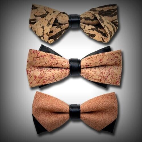 Bow Tie High-end Mens Groom Trendy Fashion Marriage Business Banquet Suit Shirt Accessories Double Cork Leather Bowtie 6 Styles