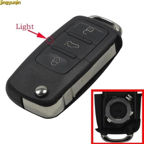 Jingyuqin 20pcs Flip Car Remote Key Shell for VW Volkswagen Jetta Golf 3 4 5 Passat B5 B6 Tiguan Beetle Polo Bora Anahtar SKODA