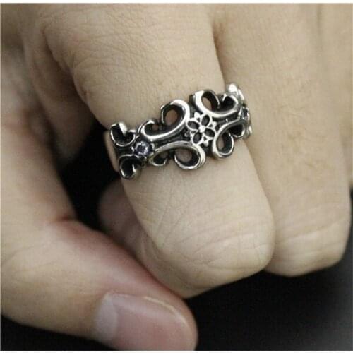 Cross Flower Ring Cocktail Ring 316L Stainless Steel American Style Ring