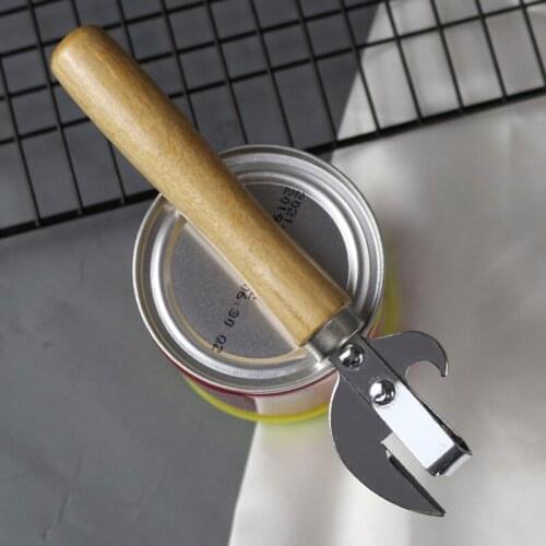 Wooden Handle Can Opener Multi-purpose Can Opener For Tin Cans Beer Corkscrew Portable Manual Lid Remover Opener Utensil Gadgets