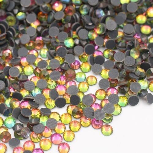 Hot sale Pink Hot Fix Rhinestones Iron On Rhinestones For Clothes ss6-ss30 All color Glue back Glass Crystal AB Hot Fix Stone