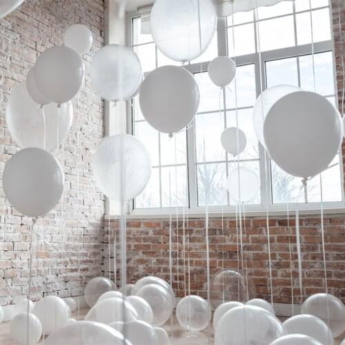 20pcs 12 inch pearl latex balloon white Clear transparent wedding romantic decoration balloon birthday party decoration supplies