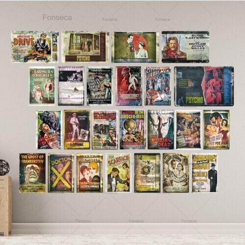 Classic Film Metal Poster Plaque Metal Vintage Movie Metal Sign Wall Decor for Bar Pub Man Cave Iron Painting Tin Sign