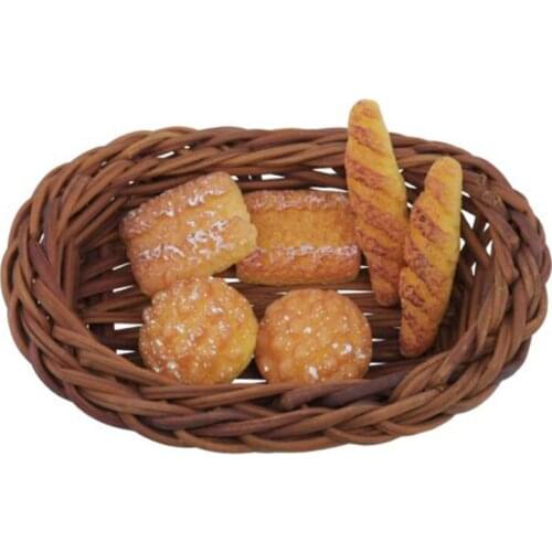 Mini 1/12 Cute Dollhouse Rattan Frame Frame Hand-woven Vegetable Food Storage Basket Dolls Miniature Decoration