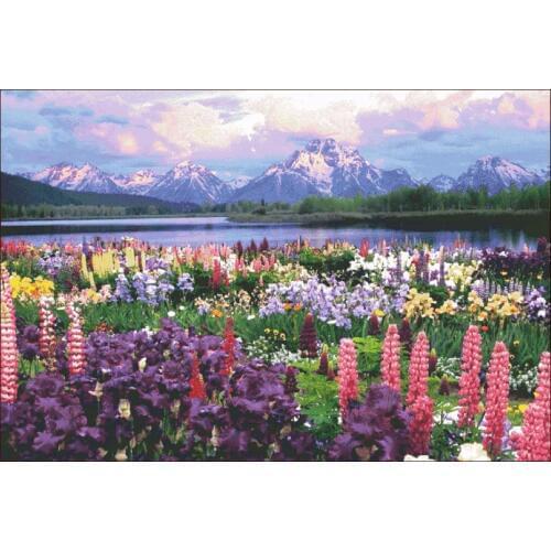 The Sea of Flowers in the Mountains Embroidery Needlework Crafts 14CT Unprinted DIY Quality Cross Stitch Kits Handmade Arts