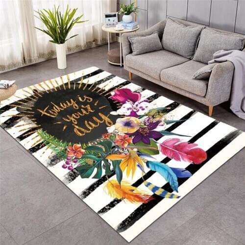 2020 New Pink Floor Mat Floral Garland Large Carpet for Bedroom Striped Wave Area Rug Bird Luxury Fashion Carpets