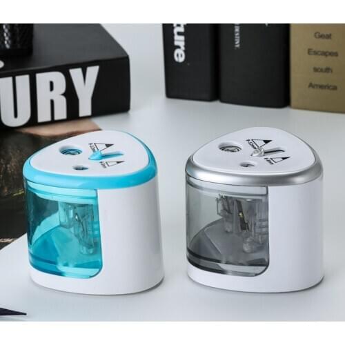 2021 New Two-hole Electric Automatic Pencil Sharpener Switch Pencil Sharpener Home Office School Supplies Stationery Art