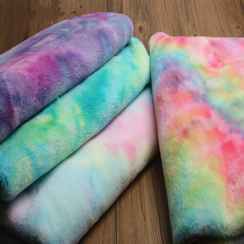 Ombre Rabbit Imitation Fur Fabric Short Plush Decoration Tilda Toy Textile Counter Decorated Material