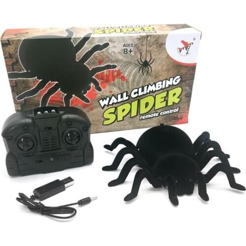 Remote Control Spider Scary Wolf Spider Robot Realistic Novelty Toys Halloween Gifts