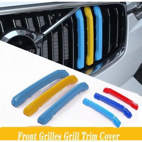 3pcs For VOLVO S60L S90L XC40 XC60 XC90 XC70 V90 CC S90 S60 S40 V60 Car M Sport 3 Sweden Colors Front Grill Grilles Covers