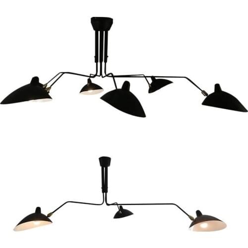 Retro Pendant Lights Nordic Industrial Simple LED Spider Adjustable Lamp Living Bedroom Luminaire Lustre Industrial Home Decor