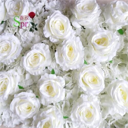 SPR whiteFree Shipping 10pcs/lot high quality 3D flower wall wedding backdrop artificial rose hydrangea flower arrangements