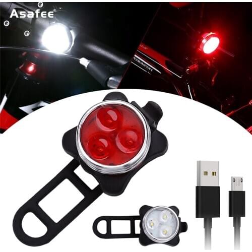 T4 New LED Mountain Bike Taillight USB Rechargeable Bicycle Light Bicycle Headlight Taillight Safety Warning Light For Camping