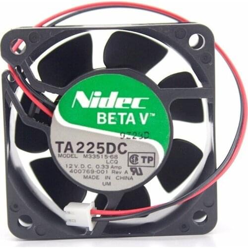TA225DC M33515-68 DC 12V 0.33A 60x60x25mm 6cm 2 Line Server Inverter Cooling Fan