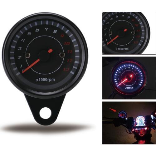 12V Universal Motorcycle Tachometer Tacho Gauge Speedometer with LED Backlight Night Light Motorbike Moto Instrument Accessories