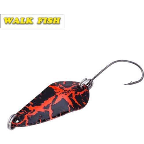 Walk Fish Fishing Lure Spoon 1Pcs 3cm 3.5g High Quality Surface Plating Gradient Color Freshwater Saltwater Fishing HH013