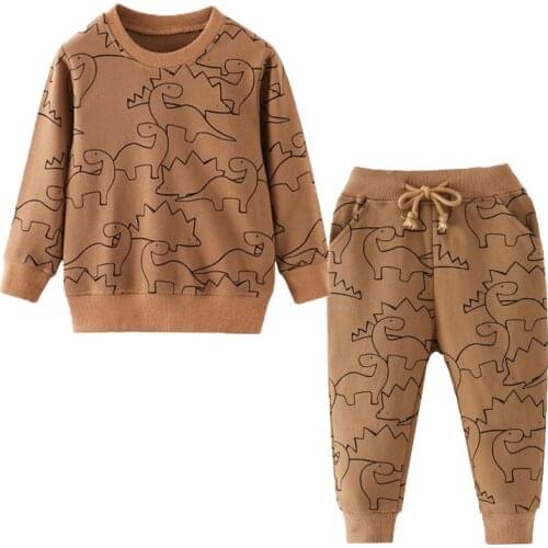 ZWY297 Fashion Boys Clothing Sets Autumn Winter Boy Set Sport Suits For Boys Cotton Shirt Pants 2 Pieces Sets children 3-11 Year