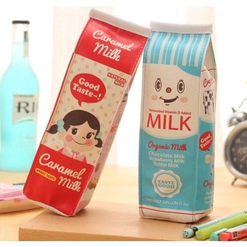 1pcs/lot Kawaii Morning Milk Large Pencil Pouch Panda Girl Pencil Bag Estojo Escolar for School Supplies Material Escolar