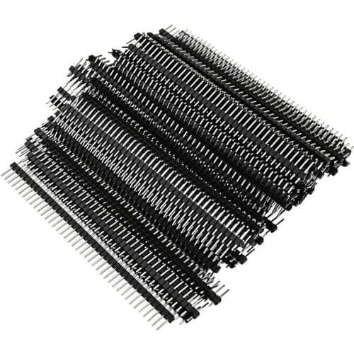 100pcs Male Header Pins, Straight Single Row 40 Pin 0.1 Inch (2.54mm) Male Pin Header Connector PCB Board Pin Connector Electron