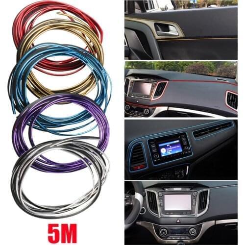 2@#Car Cover Trim Dashboard Door Edgein Styling Universal Car Moulding Decoration Flexible Strips Interior Auto Mouldings