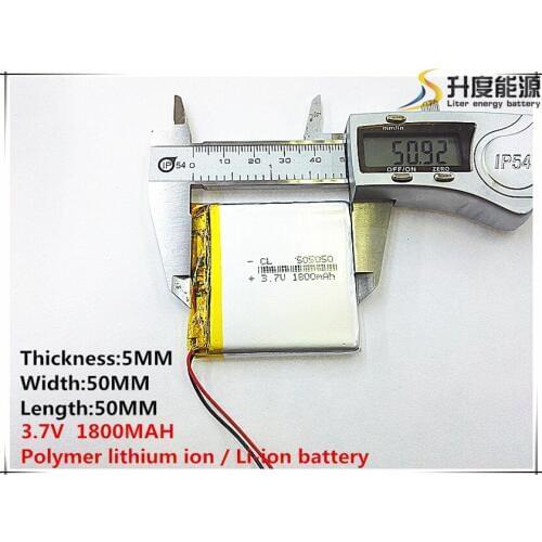 2pcs [SD] 3.7V,1800mAH,[505050] Polymer lithium ion / Li-ion battery for TOY,POWER BANK,GPS,mp3,mp4,cell phone,speaker