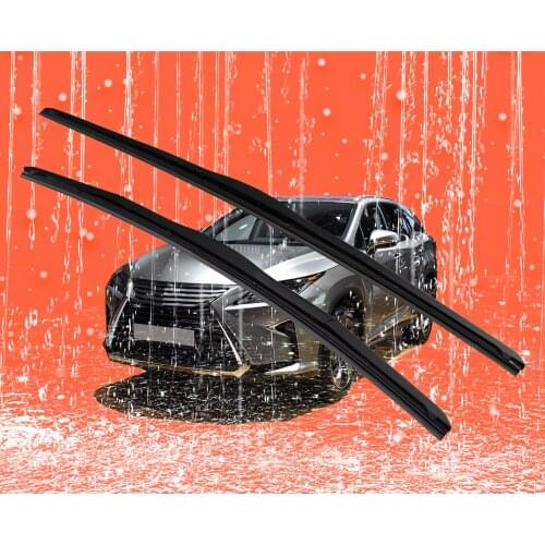 2 pcs Front Windshield Bracketless Wiper Blades Set 26"+22" Fit for Lexus RX450h RX400h RX350 RX330