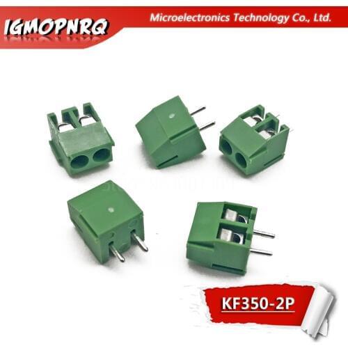 20PCS KF350-2P 3.5mm KF350 2 Pin Green Connect Terminal Screw Terminal Connector Splice connector