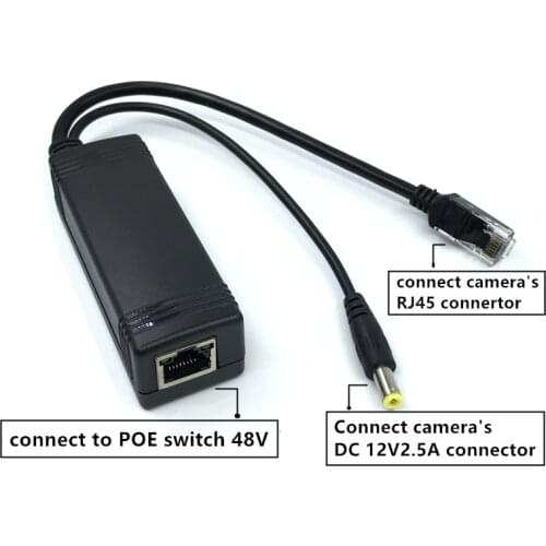 48V to Active Isolated PoE Splitter IEEE802.3af 12V2.5Adapter Injector poe splitter Connector Active 10/100MFor PoE IP Camera