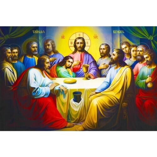 5D DIY Full Square Diamond Painting Cross Stitch"Last supper of Jesus" Drill Mosaic gift Rhinestones Embroidery sale Y2429