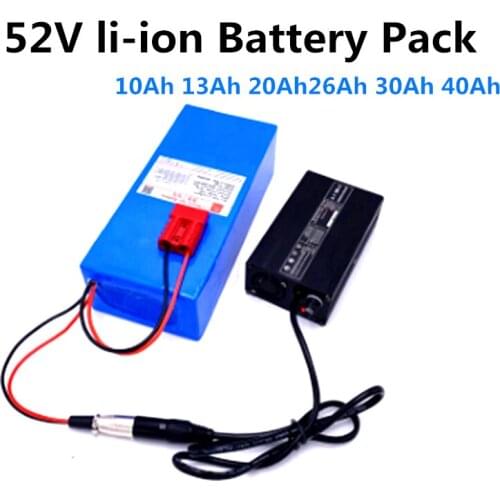 GTK 52V 10Ah 13Ah 20Ah 26Ah 30Ah 40Ah ebike battery pack for electric bicycle rechargeable battery power tools+3A charger