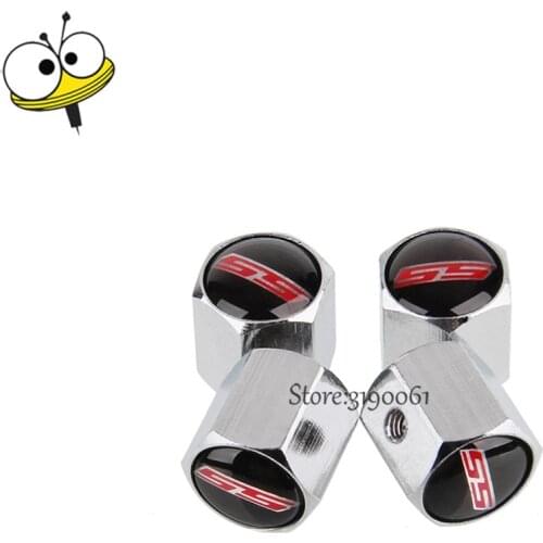 Car Styling Wheel Tire Valve Stem Caps Rim Sticker For SS Logo For Chevrolet Chevy Chevelle Camaro Spark Cruze Silverado Lacetti