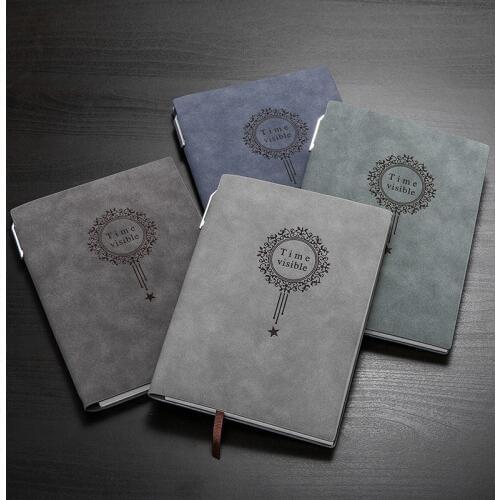 RuiZe vintage A5 notebook journal leather soft cover office school diary with pen note book agenda 2021 daily memos stationery