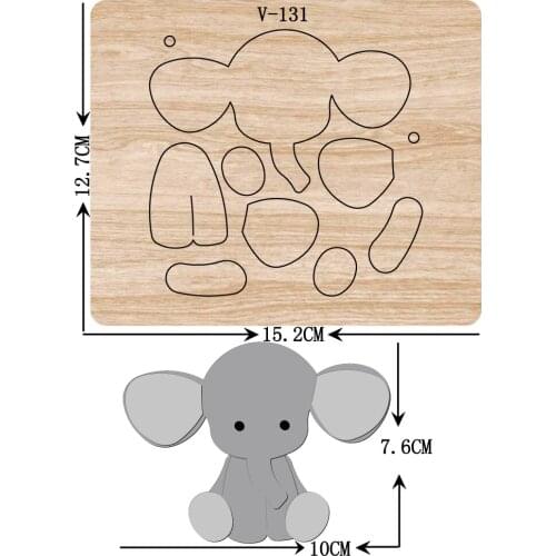 Elephant wooden die cutting dies for scrapbooking /Multiple sizes /V-131