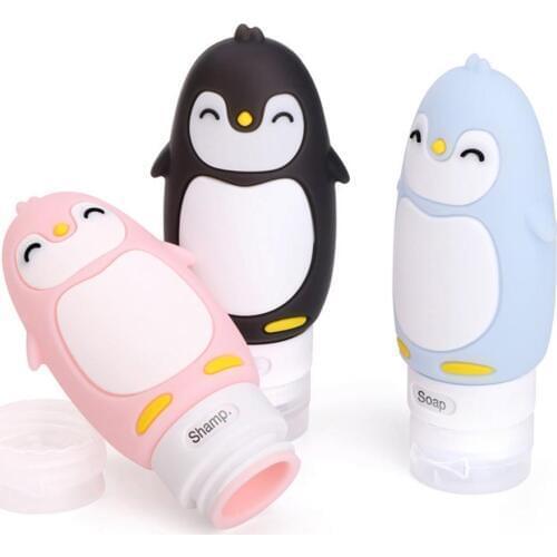 Cartoon Bear Penguin Duck Travel Bottle Mini Toiletry Storage Container Silicone Refillable Portable Mini Travel Packing Bottles