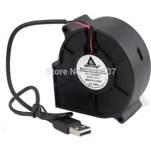 Gdstime Silent DC 5V USB 75mm 75mmx30mm Computer Case Brushless Blower Cooling Cooler Fan