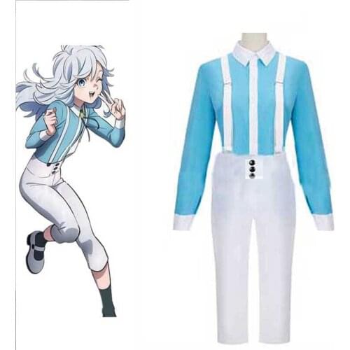 Anime Kemono Jihen Shiki Tademaru Cosplay Costumes Akira Role Play Costume Purple and Blue Uniform Sets Wig Halloween Carnival