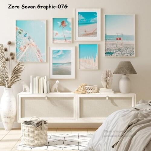 Summer Fresh Coast Holiday Landscape Photo Posters Canvas Printing Pictures Wall Art Decoration For Modern Home Living Room