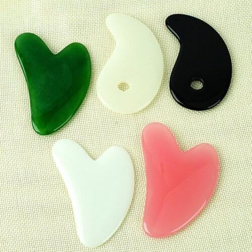 Jade Guasha Massage Board Natural Stone Gua Sha Scraper Beauty Tool Health Care Meridian Scraping Plate Lose Weight Massager SPA