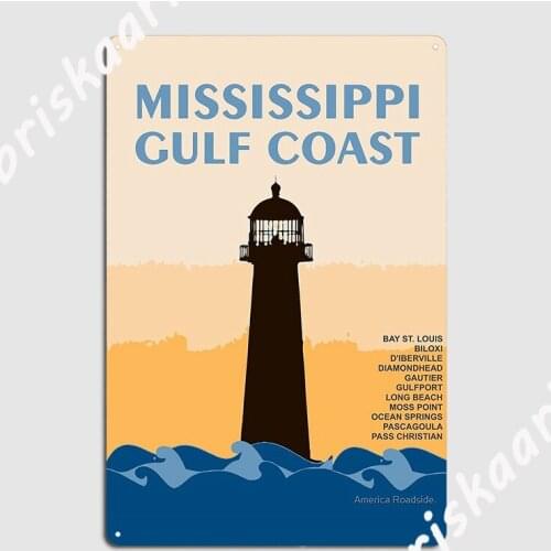 Gulf Coasts Mississippi Metal Plaque Poster Plaques personalized Wall Cave Club Bar Tin sign Poster