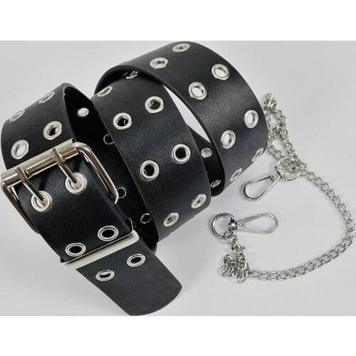 Fashion Alloy women Belts Chain luxury for Genuine Leather New style Pin Buckle Jeans Decorative Ladies Retro Decorative Punk