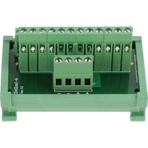 New 2 Import 12 Position Power Distribution DIN Rail Mount Interface Terminal Blocks Module Breakout Board Wholesale